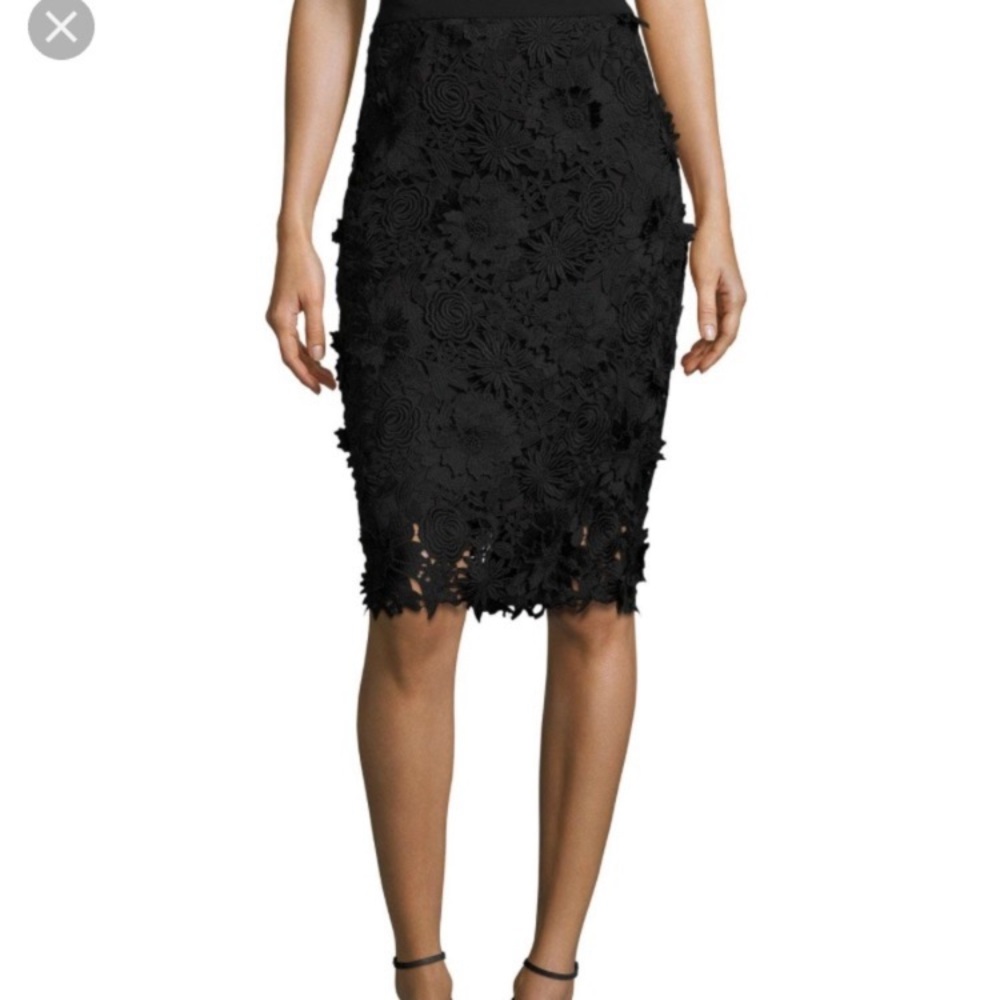 Milly Black Lace Pencil Skirt 4
